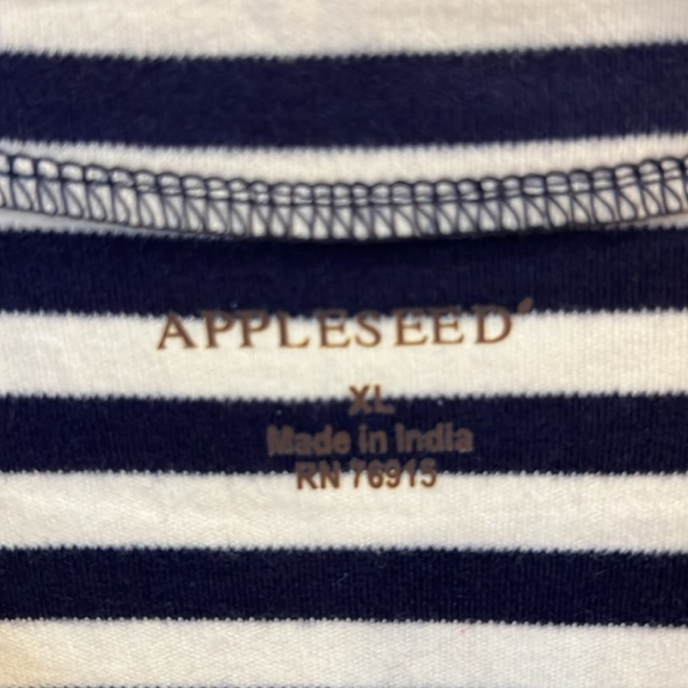 Appleseed's Women Navy and Cream Striped Long Sleeve Tee - Picture 4 of 7